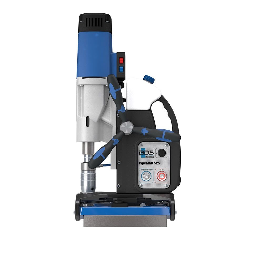 BDS CS Unitec PipeMAB 525 Magnetic Drill with Patented Pipe Saddle Base | 2-1/2" | Drill on Pipe, Curved & Flat Surfaces | Variable Speed through 2 Gears, Variable Torque, Reversible, Large Stroke - 2
