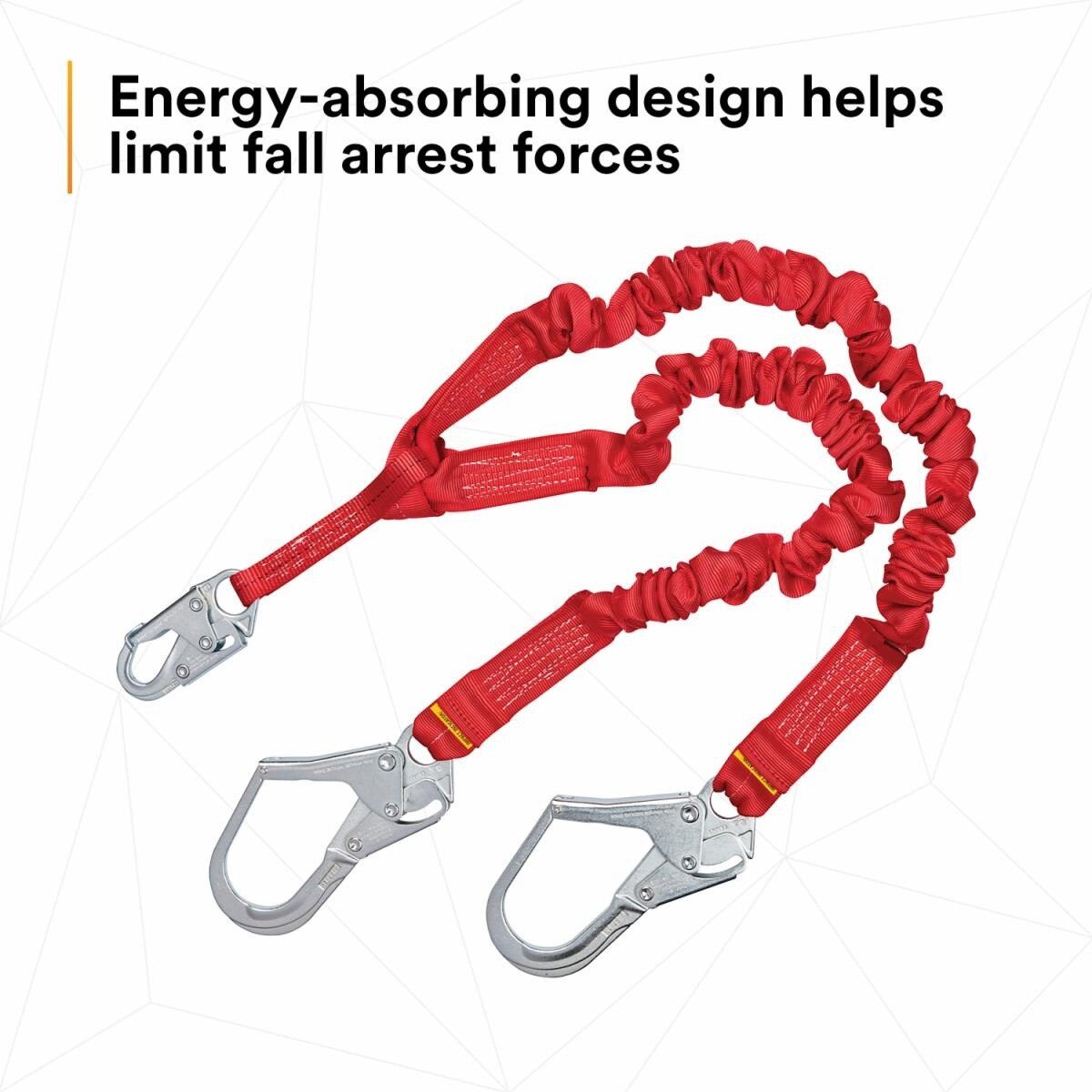 Capital Safety DBI SALA 1340161 6' PRO Stretch 100 Percent Tie Off Shock Absorbing Double Leg Lanyard - 3