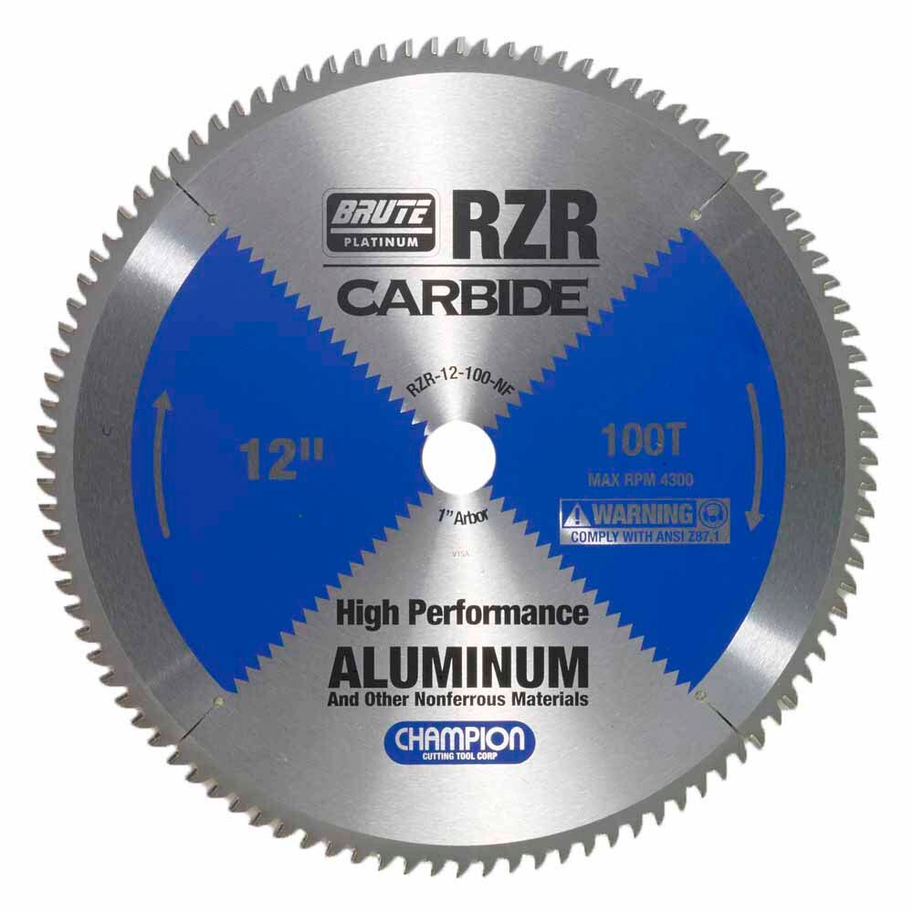 Champion Cutting Tool RZR-12-100-NF Metal Circular Saw Blade - 12" Dia, 100 Teeth - Aluminum Cutting