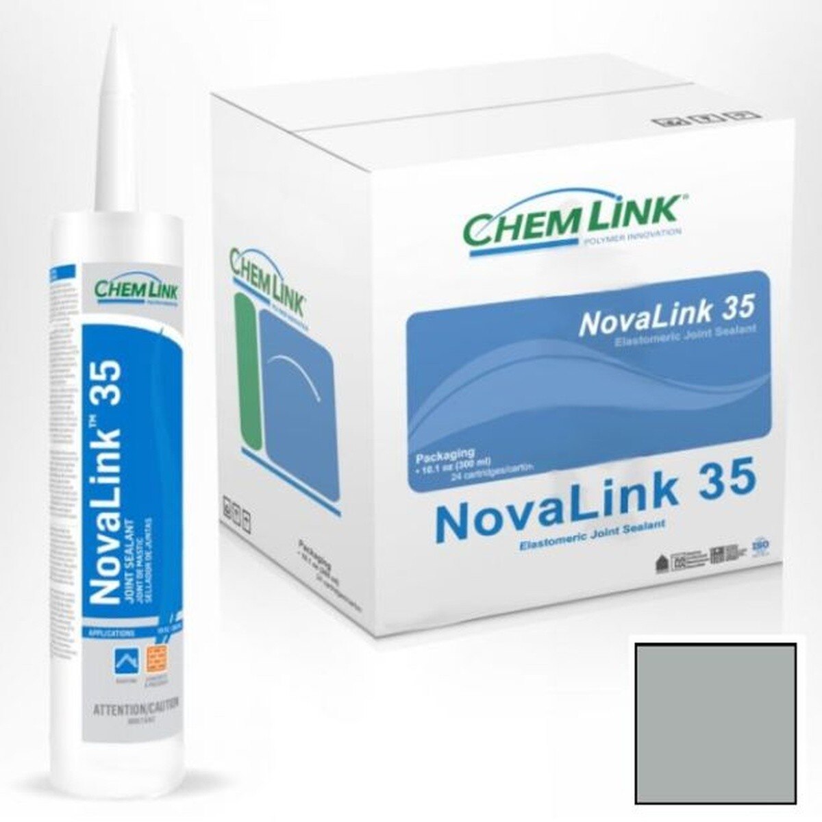 Chem Link F1240-GR NovaLink 35 Elastomeric Joint Sealant, 10.1 oz Cartridge - Gray - 2
