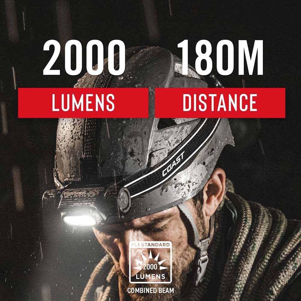 Coast 30742 Wph34R Headlamp Waterproof & Dust Proof 2000 Lumens 180M Beam 36H - 6