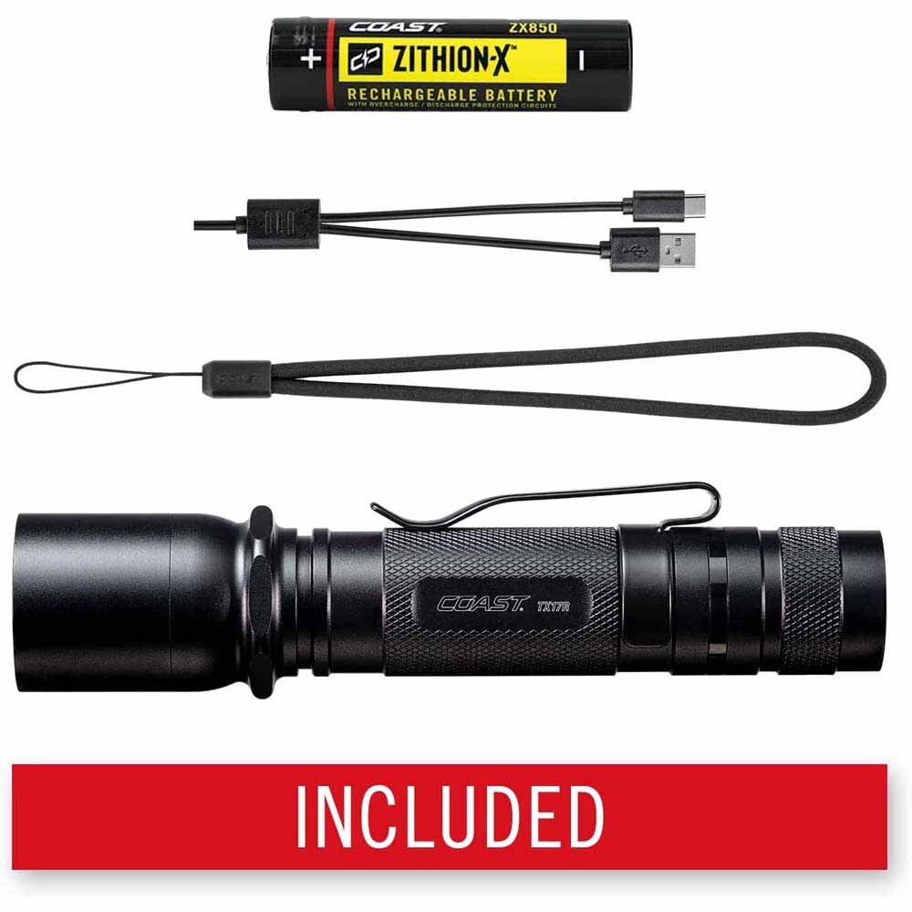 Coast 30778 Tx17R Flashlight Tactical Rechargeable Plus 1250 Lumens 234M Beam 21H - 8