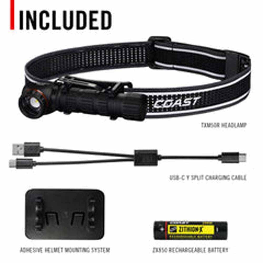 Coast 31188 Txm50R Magnetic Flashlight, Headlamp, And Work Light All-In-One 1250 Lumens 188M 190H - 4