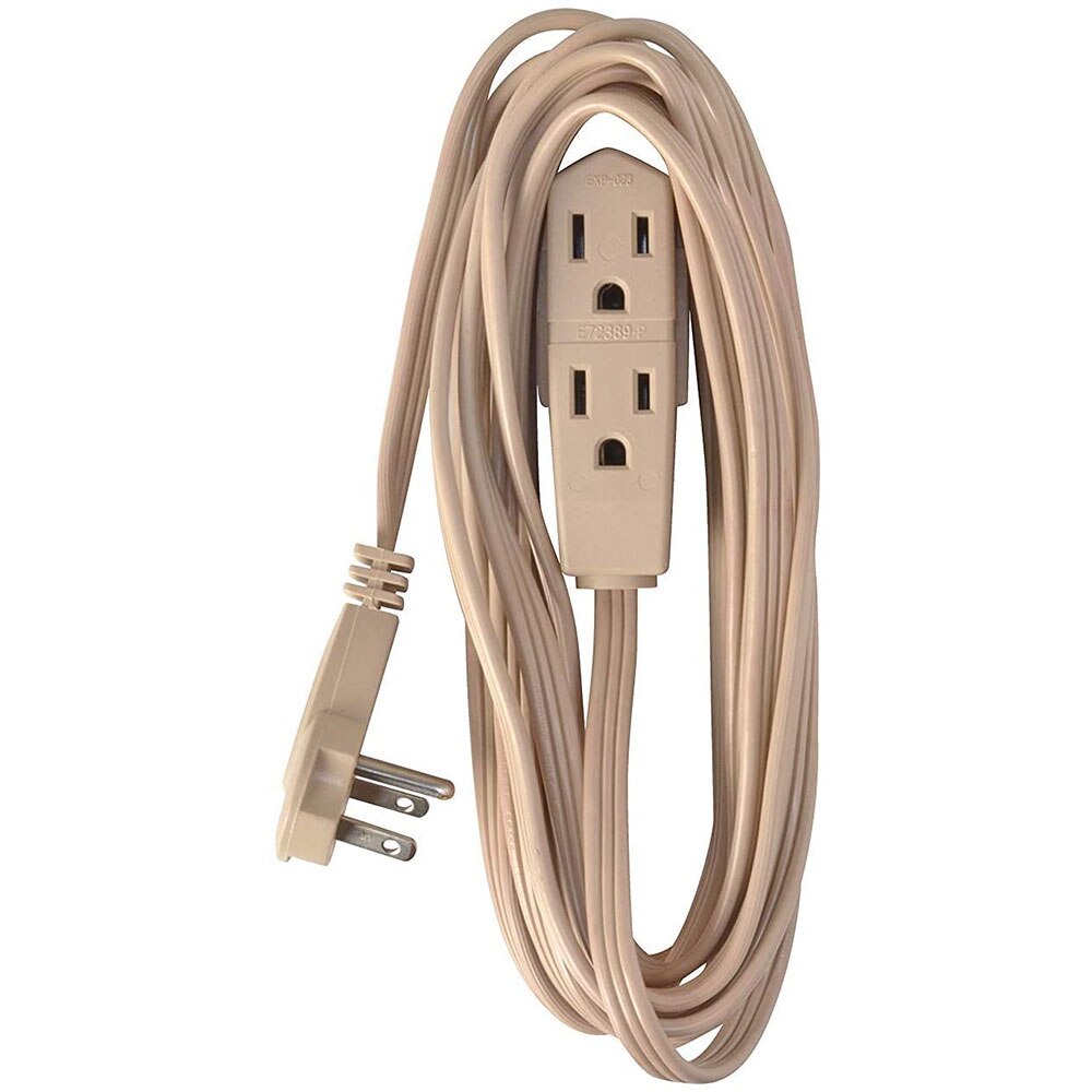 Coleman Cable 2255 Extension Flat Plug and Cord (13 Foot, Beige)