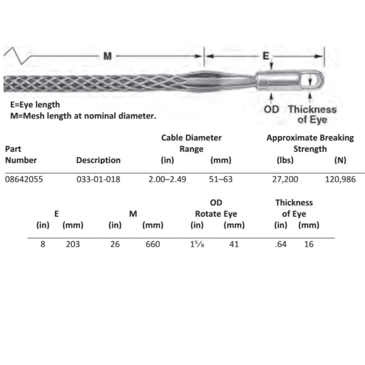 Condux 08642055 Pulling Grip - K-Type - Short, Forge Eye - 2