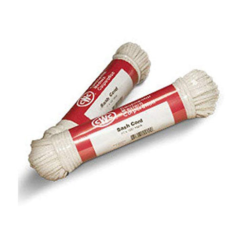 Continental Western 120030 Size #16 1/2" X 100' Glazed Sash Cord, White