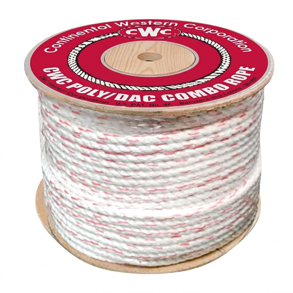 Rope 325025 3/8" x 600 ' White Poly Dac Rope with Orange Tracer