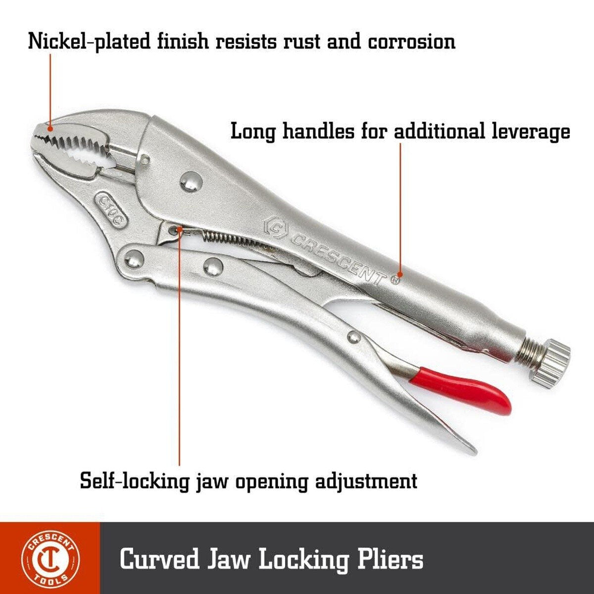 Crescent C10CVN-08B PLIER, 10", LOCKING, CURVED JAW, BULK/24 - 2
