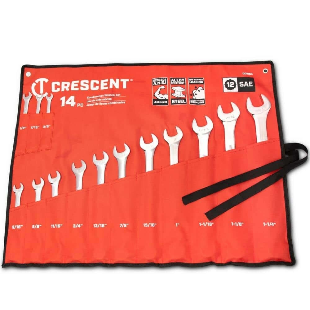 Crescent CCWS4-05 14 Piece SAE Combination Wrench Set with Tool Roll - 4