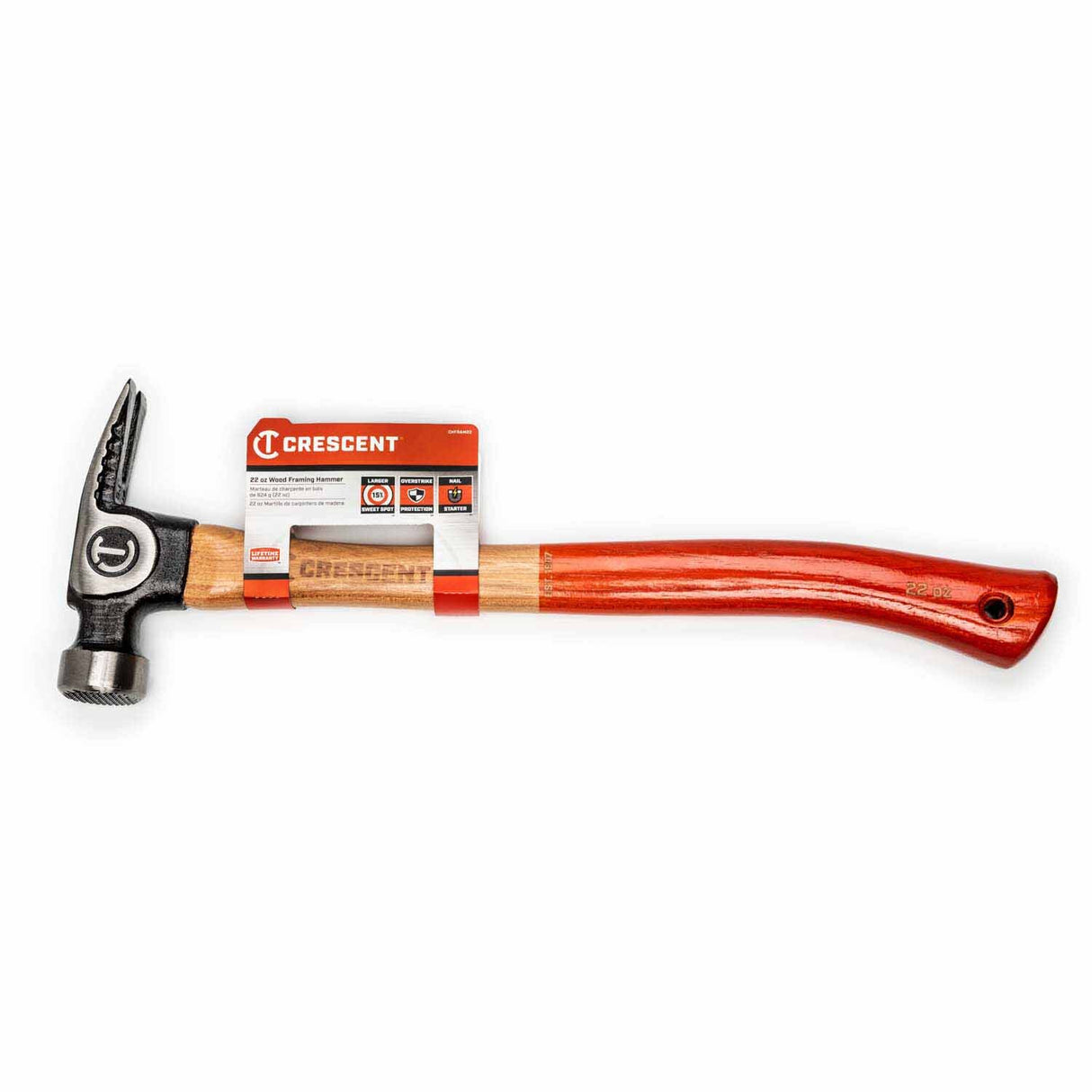 Crescent CHFRAM22 22 oz. Wood Milled-Face Framing Hammer - 6