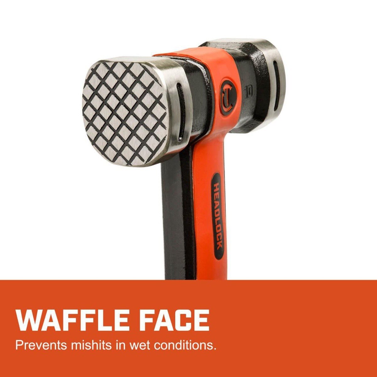 Crescent CSHF10 10 lb Headlock Fiberglass Sledgehammer with Waffle Face 36 in Overall Length - 2