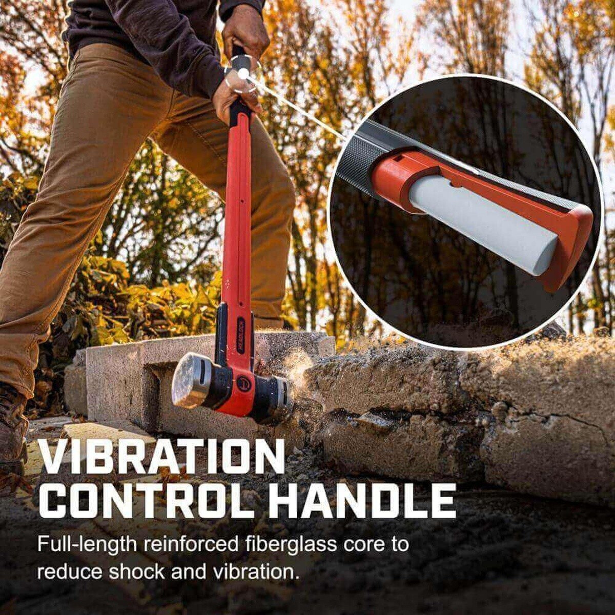 Crescent CSHF10 10 lb Headlock Fiberglass Sledgehammer with Waffle Face 36 in Overall Length - 4