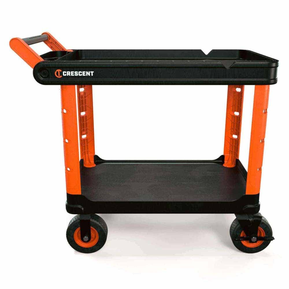 Crescent IUC2S8CBM RAILWORKS 2 Shelf Industrial Utility Cart with 8" Casters
