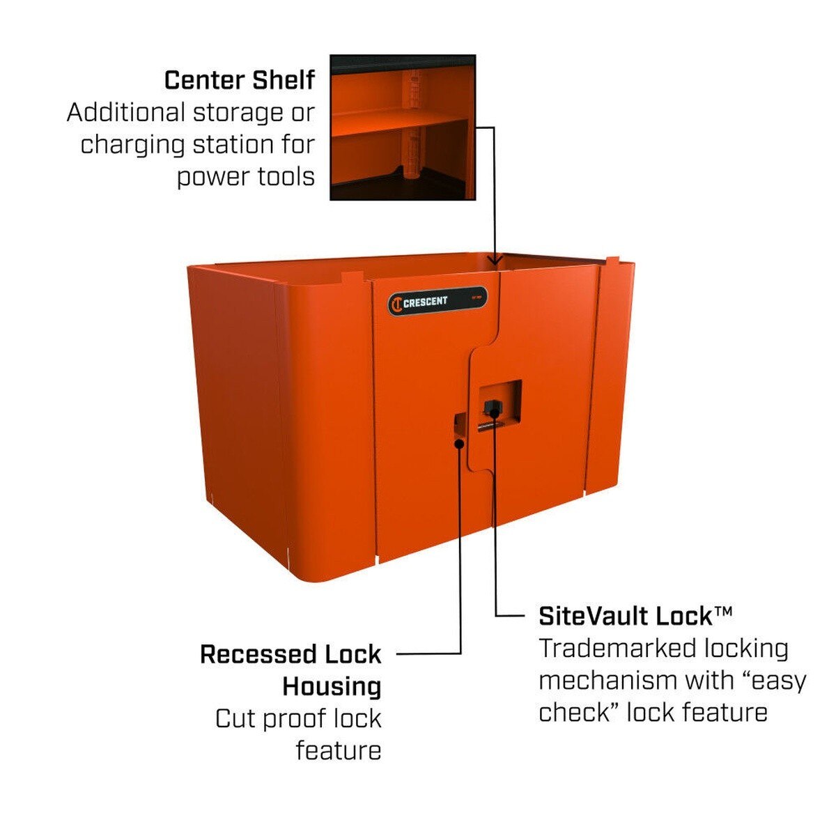 Crescent Tools IUC2SCBM-2DLR RAILWORKS 2 Shelf Industrial Utility Cart with 5" Casters and 2 Door Lockable Storage - 4