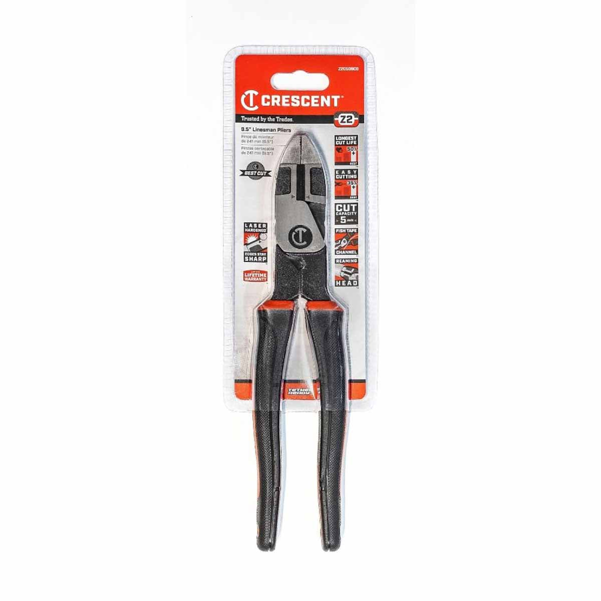 Crescent Z20509CG 9-1/2" Z2 Dual Material Lineman's Pliers - 7