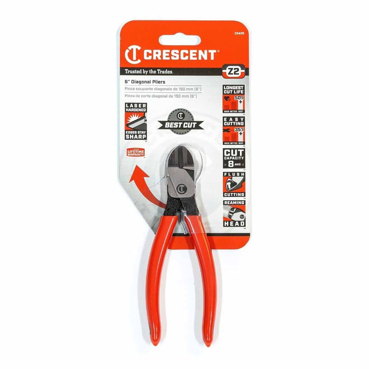 Crescent Z5426 6" Z2 Dipped Handle Diagonal Cutting Pliers - 2