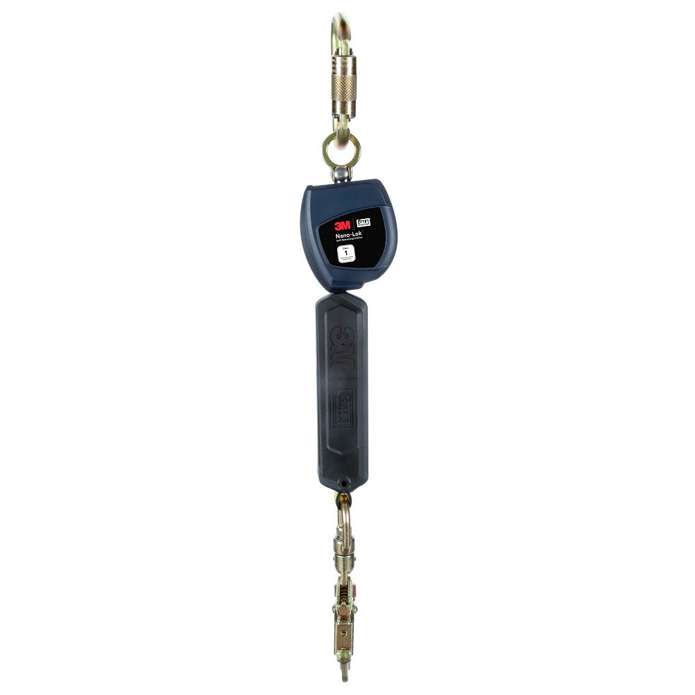 DBI Sala 3100521 Nano-Lok Personal Self-Retracting Lifeline with Anchor Hook, Web Steel Swivel Snap, 6', Class 1, ANSI - 2