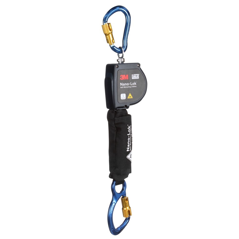 DBI Sala 3100581 Nano-Lok Twin-Leg Arc Flash Self-Retracting Lifeline, Web, Aluminum rebar Lock hooks, 8'