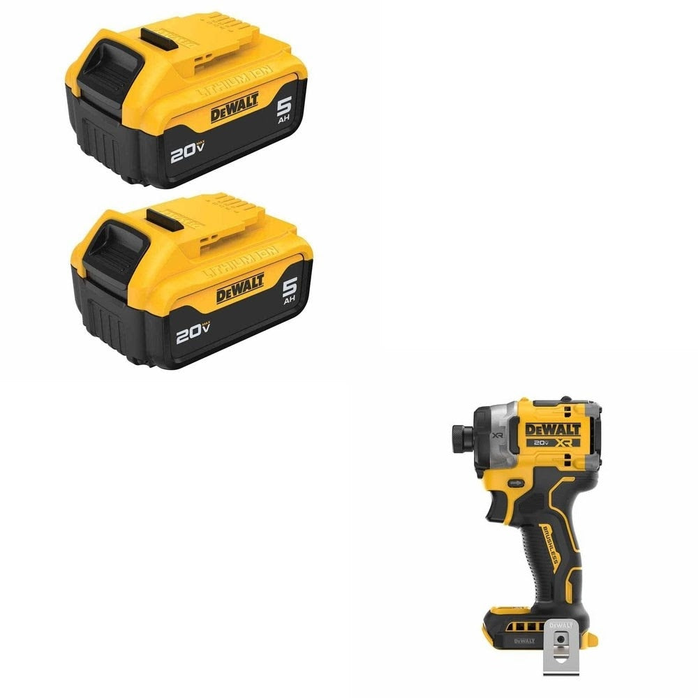 DeWalt DCB205-2 Battery 2-Pack Kit W/ FREE DCF860B Impact Driver