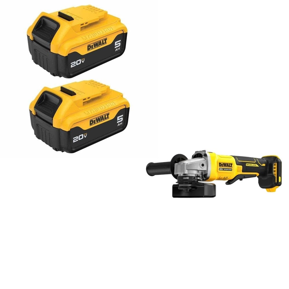 DeWalt DCB205-2 Battery 2-Pack Kit W/ FREE DCG408B Grinder