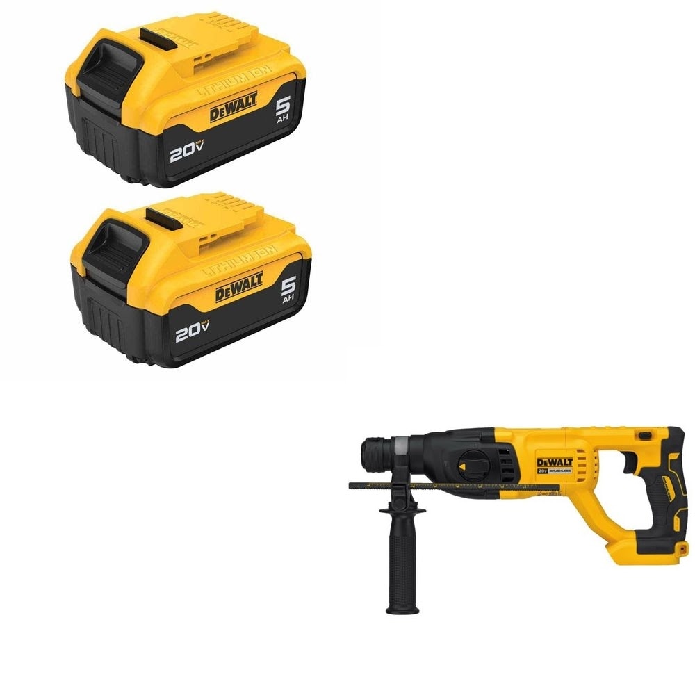 DeWalt DCB205-2 Battery 2-Pack Kit W/ FREE DCH133B Rotary Hammer