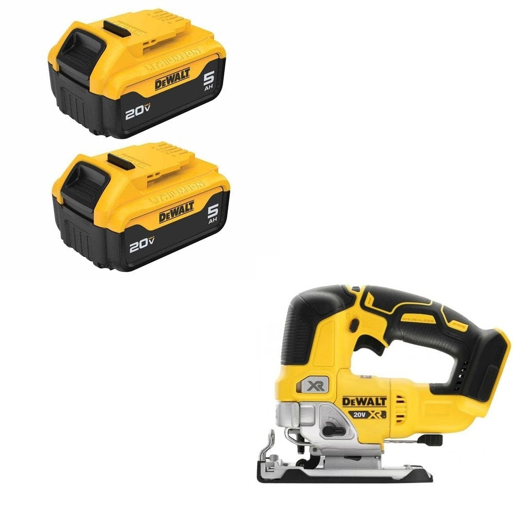 DeWalt DCB205-2 5Ah Battery 2-Pack Kit W/ FREE DCS334B Jig Saw