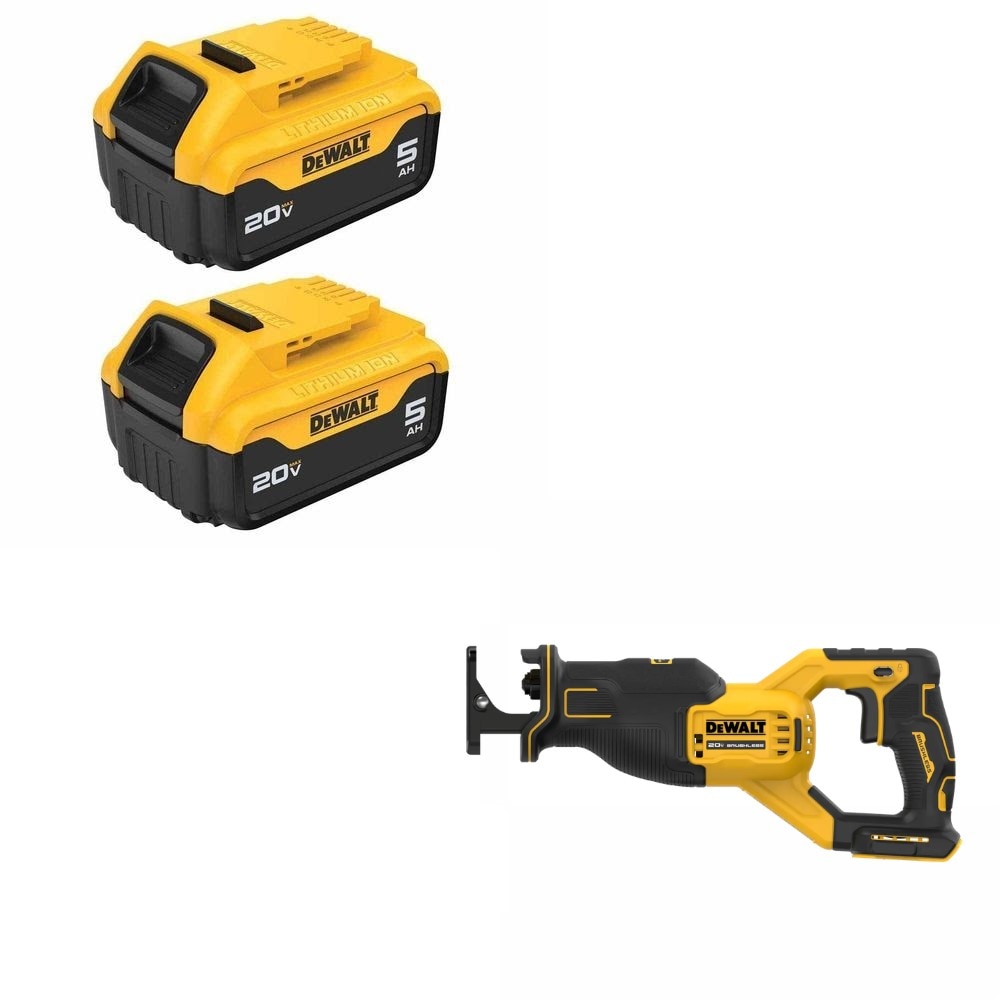 DeWalt DCB205-2 Battery 2-Pack Kit W/ FREE DCS382B Recip Saw