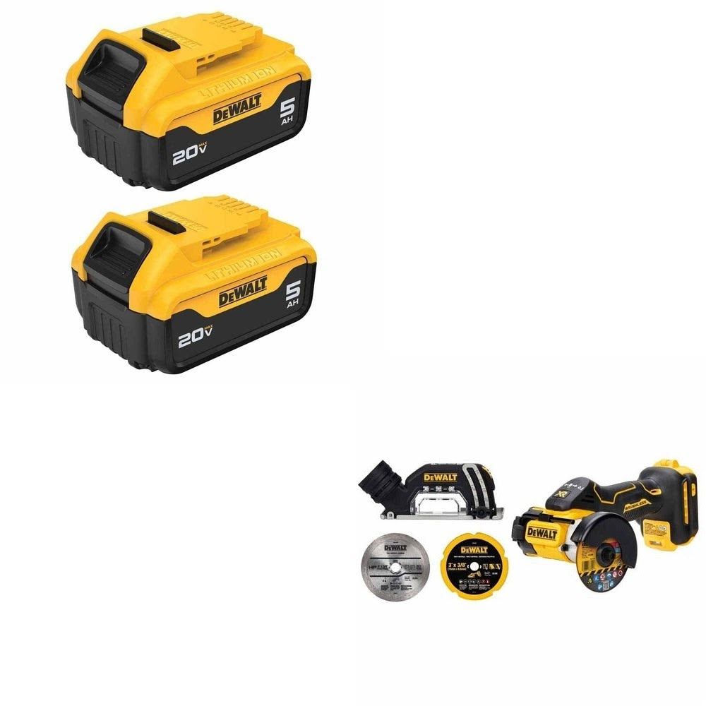 DeWalt DCB205-2 5Ah Battery 2-Pack Kit W/ FREE DCS438B Cut-Off Tool