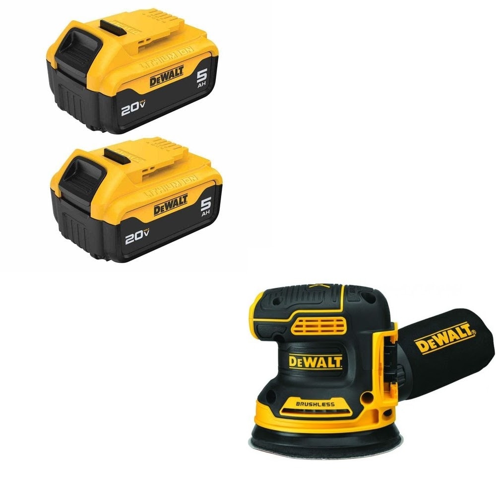 DeWalt DCB205-2 Battery 2-Pack Kit W/ FREE DCW210B Orbital Sander