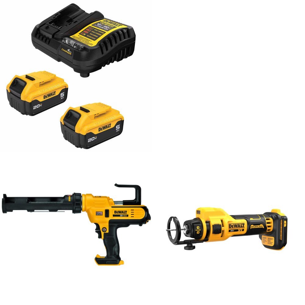 DeWalt DCB205-2C Battery Kit W/ FREE DCE560B Caulk Gun and FREE DCE555B