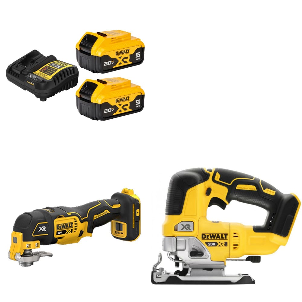 DeWalt DCB205-2C 20V Max Starter Kit W/ FREE DCS356B 20V Multi-Tool & Jig Saw
