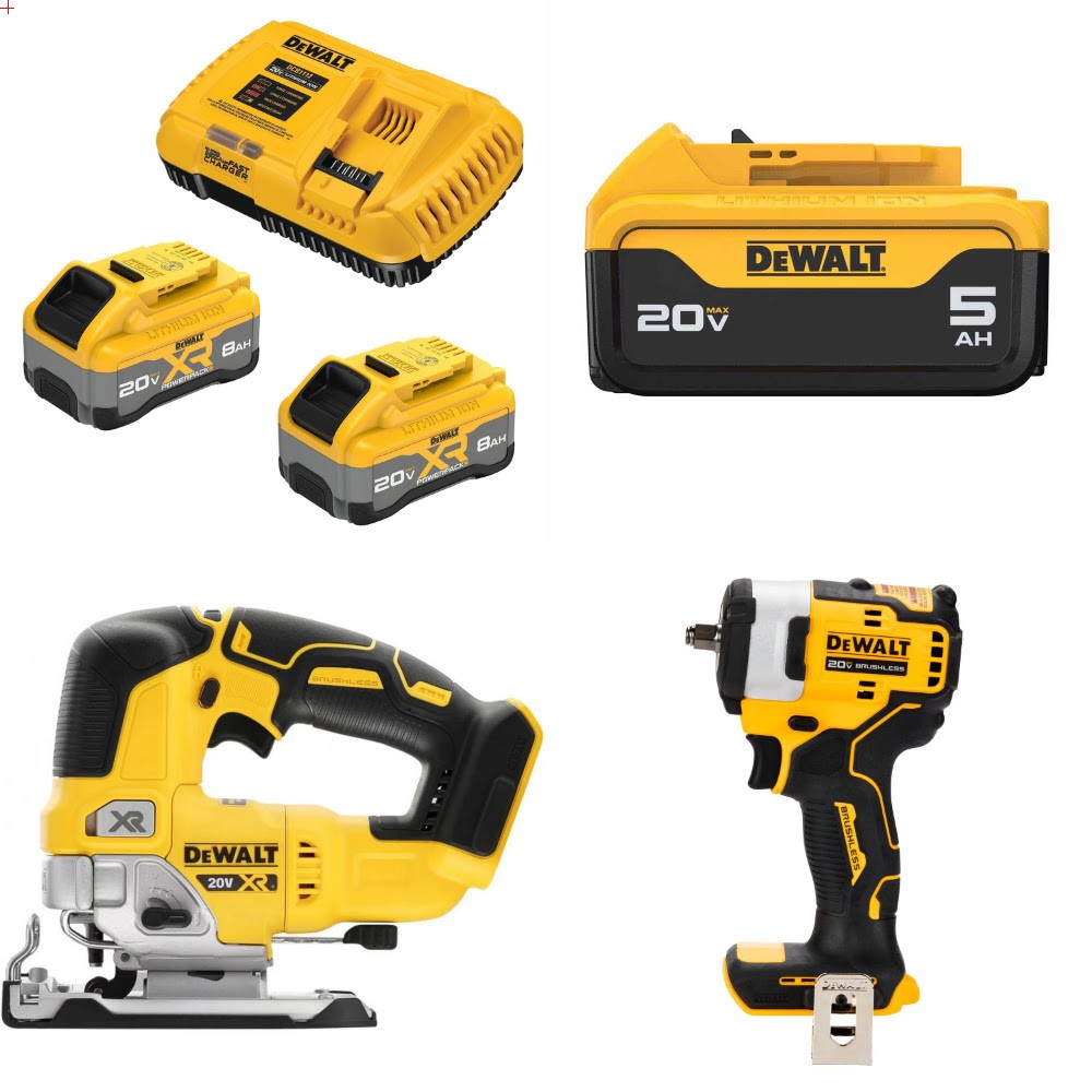DeWalt 8Ah Kit W/ FREE Battery and FREE Jigsaw and FREE Impact Wrench