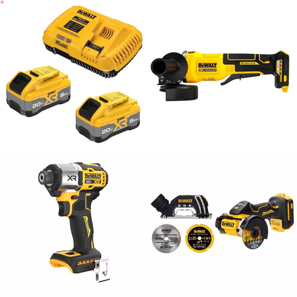 DeWalt DCB2108-2C 8Ah Kit W/ FREE DCG408B, FREE DCF845B and FREE DCS438B
