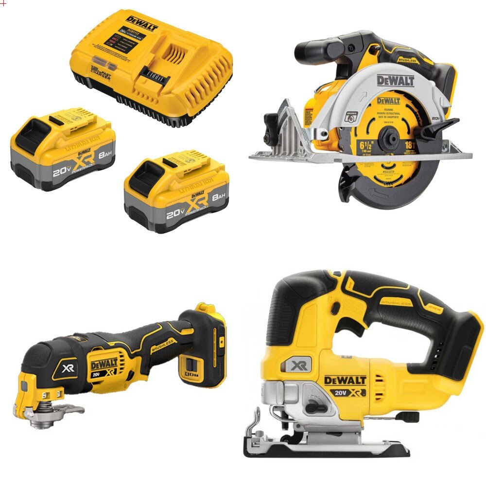 DeWalt DCB2108-2C Kit W/ FREE Circ Saw and FREE Osc Tool and FREE Jig Saw