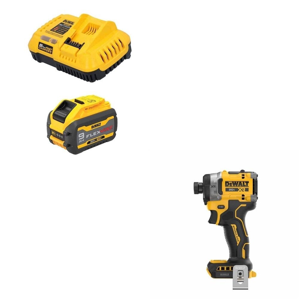 DeWalt DCB609C Battery/Charger Kit W/ FREE DCF860B Impact Driver
