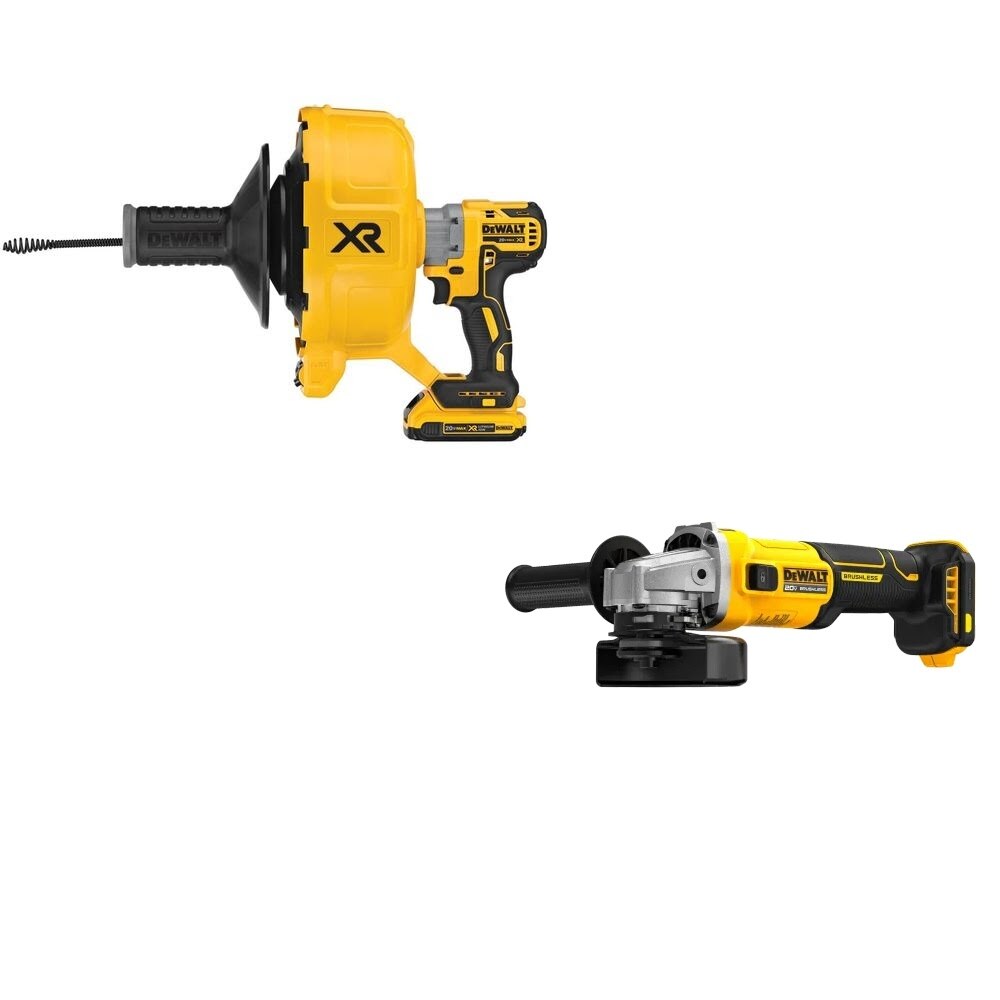 DeWalt DCD200D1 Drain Snake Kit W/ FREE DCG407B Grinder