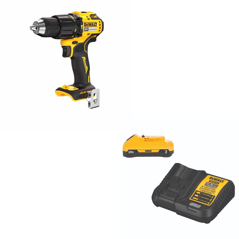 DeWalt DCD798B 20V MAX 1/2" Hammer Drill, Bare W/ DCB230C 20V MAX Starter Kit