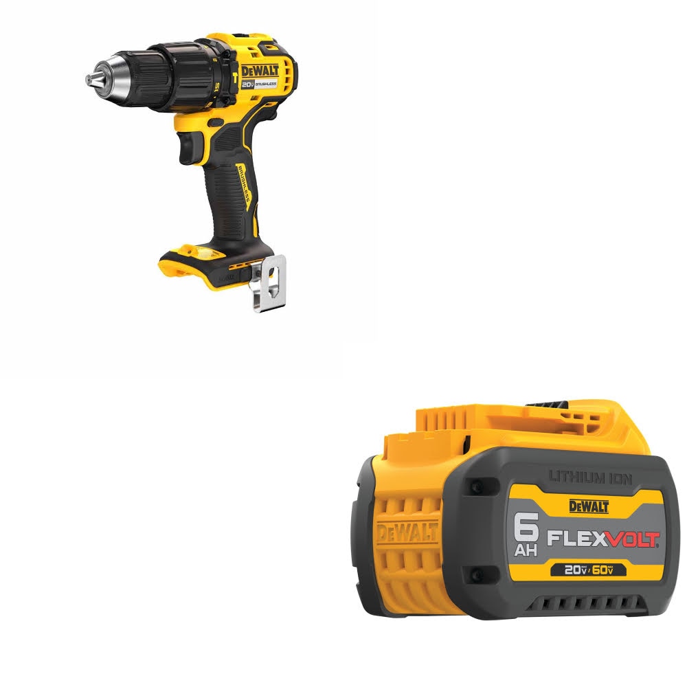 DeWalt DCD798B 20V MAX 1/2" Hammer Drill, Bare W/ DCB606 20/60V MAX 6Ah Battery