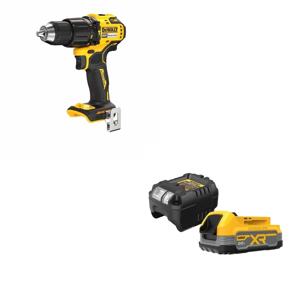 DeWalt DCD798B 20V MAX 1/2" Hammer Drill, Bare W/ DCBP034C 20V MAX Starter Kit