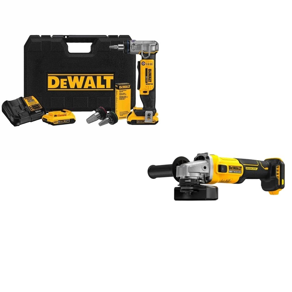 DeWalt DCE400D2 PEX Expander Kit W/ FREE DCG407B Grinder