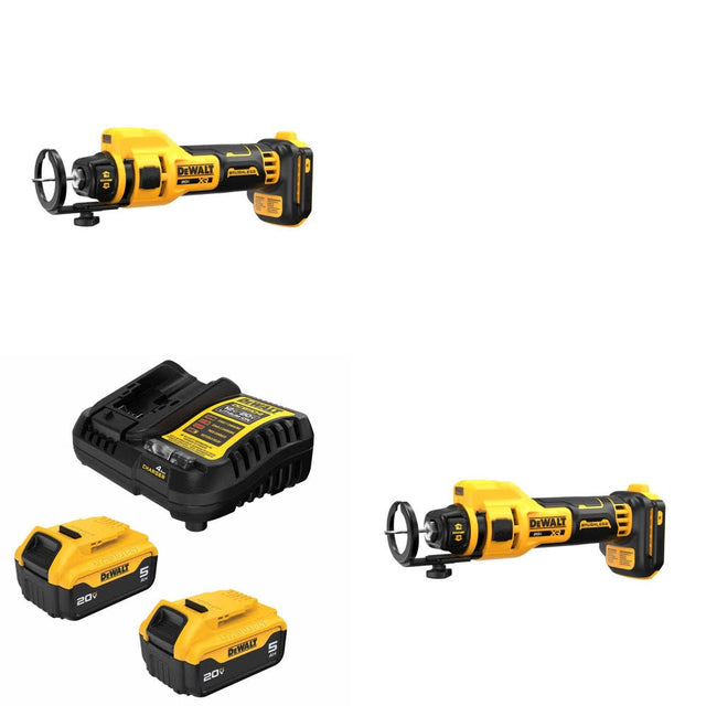 DeWalt DCE555B 20V MAX Drywall Cut-Out Tool, 2 Pack Kit W/ FREE DCB205-2C 20V MAX 5Ah Battery Kit
