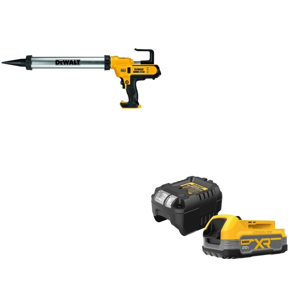DeWalt DCE580B 20V 600ml Adhesive Gun, Bare W/ DCBP034C 20V MAX Starter Kit