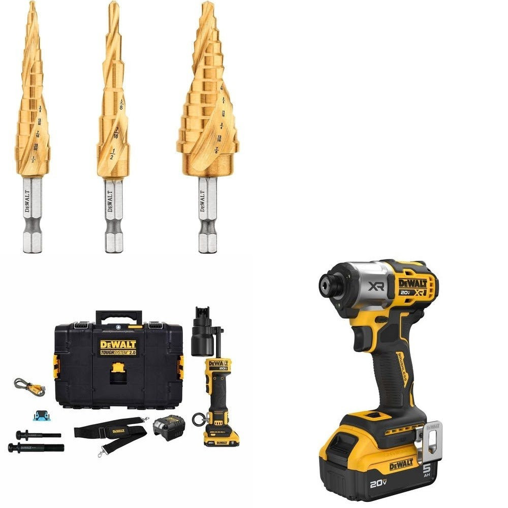DeWalt DCE600D1 Knockout Kit W/ FREE Step Bit Set and FREE Impact Driver