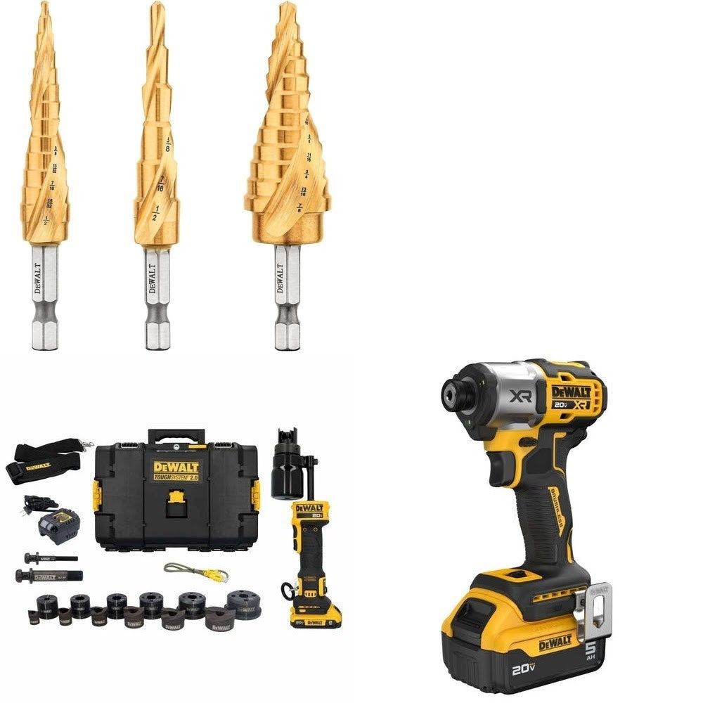 DeWalt DCE600D1K4 Knockout Kit W/ FREE Step Bits and FREE Driver