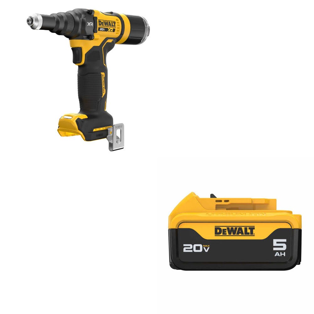 DeWalt DCF403B 20V MAX XR 3/16" Rivet Tool W/ DCB205 20V MAX XR Battery Pack
