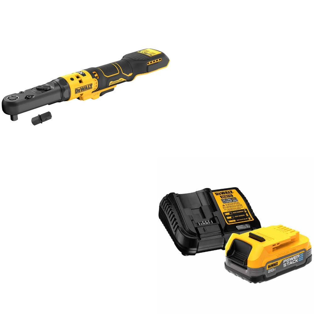 DeWalt DCF510B 20V XR BL RATCHET, Bare Tool W/ DCBP034C 20V MAX Starter Kit