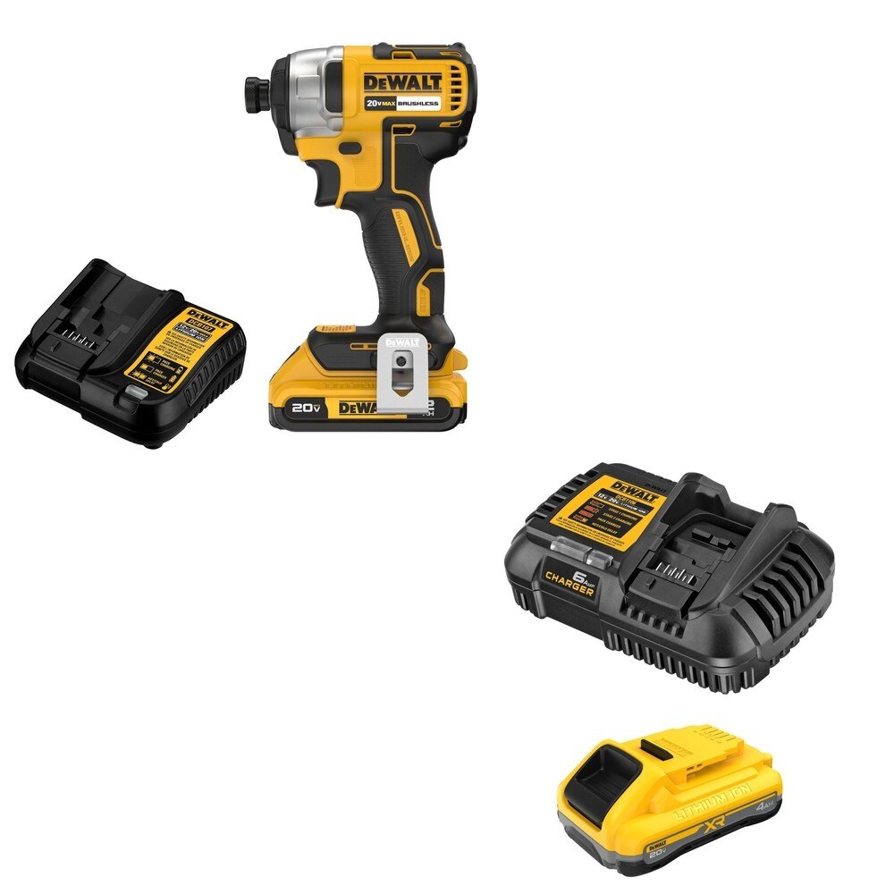 DeWalt DCB2104C 20V MAX XR POWERPACK 4Ah Battery Kit W/ DCF787D1 Impact Driver Kit