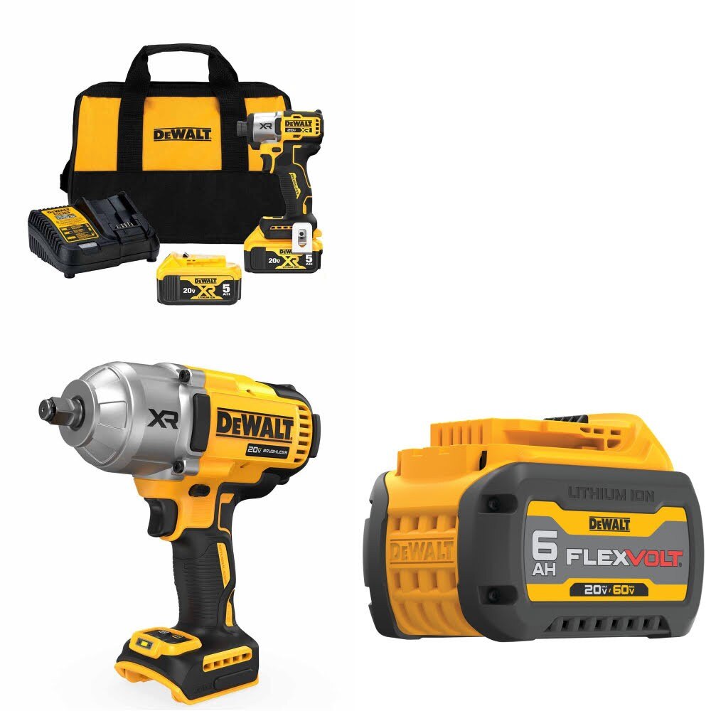 DeWalt DCF845P2 20V MAX Impact Driver Kit W/ DCF900B 20V Impact Wrench & Battery
