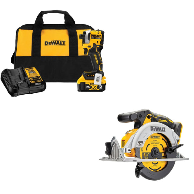 DeWalt DCF850P1 ATOMIC 20V MAX Impact Driver Kit w/ DCS565B 20V MAX Circular Saw