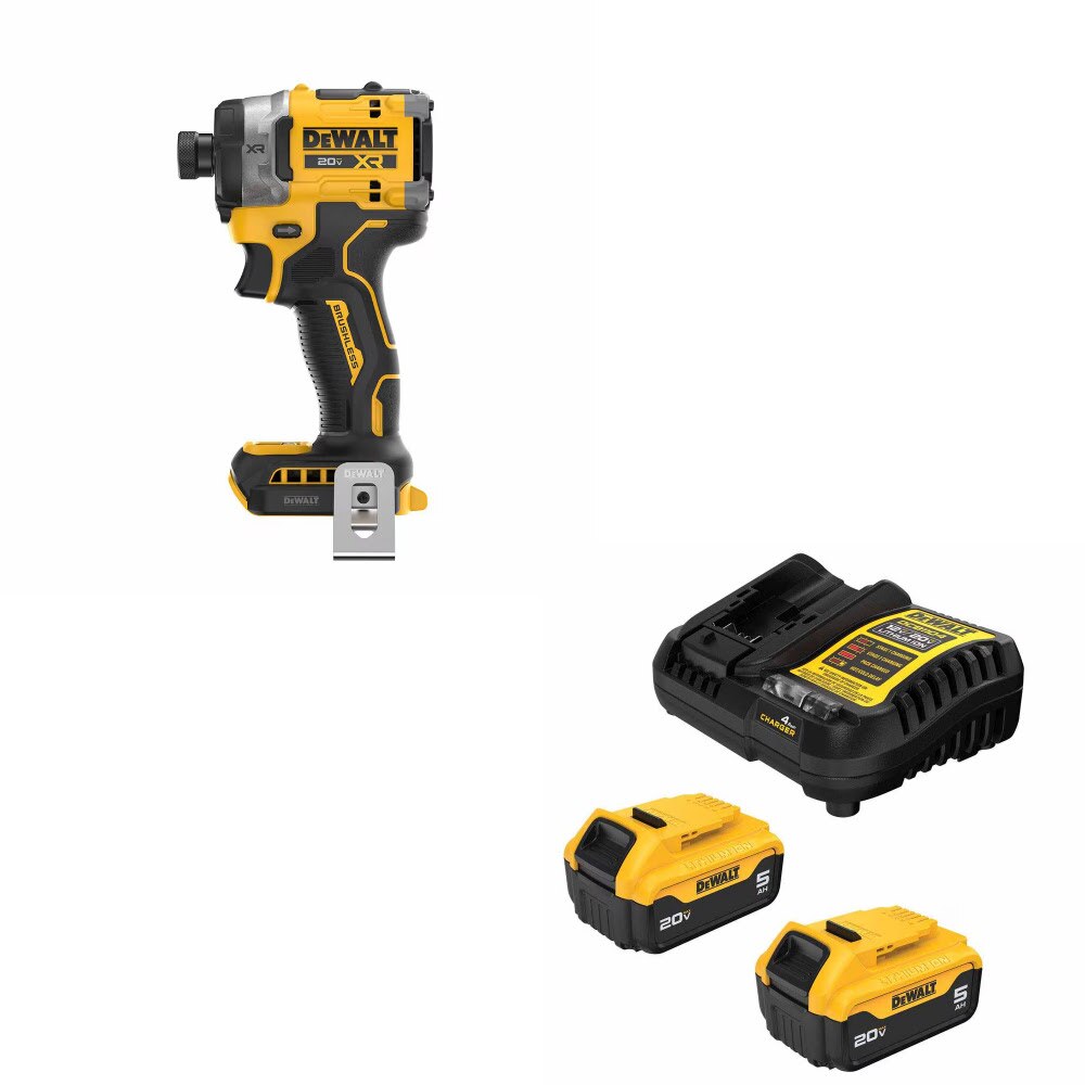 DeWalt DCF860B Impact Driver Kit W/ FREE DCB205-2C 5Ah Battery Kit